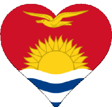 Drapeaux Océanie Kiribati Coeur 