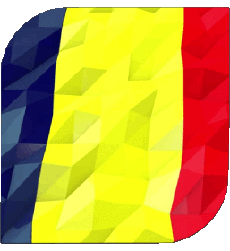 Bandiere Africa Chad Quadrato 