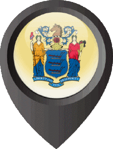 Flags America U.S.A - States New Jersey Location Pin 