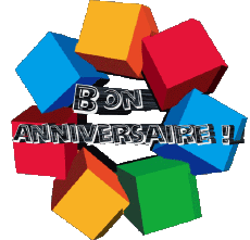 Messages Français Bon Anniversaire Abstrait - Géométrique Fond Transparent 004 