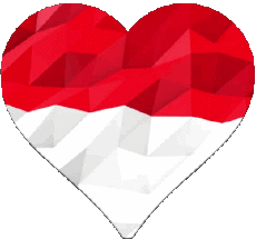 Drapeaux Asie Indonésie Coeur 