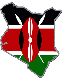 Drapeaux Afrique Kenya Carte 