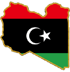 Drapeaux Afrique Libye carte 