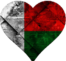Fahnen Afrika Madagaskar Herz 