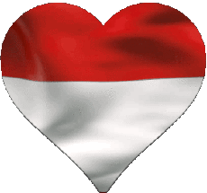 Drapeaux Asie Indonésie Coeur 