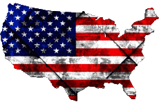 Flags America U.S.A - National Map 