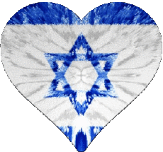 Drapeaux Asie Israël Coeur 