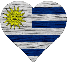 Drapeaux Amériques Uruguay Coeur 