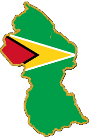 Bandiere America Guyana Carta Geografica 