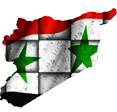 Drapeaux Asie Syrie Carte 