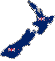 Fahnen Ozeanien Neuseeland Karte 