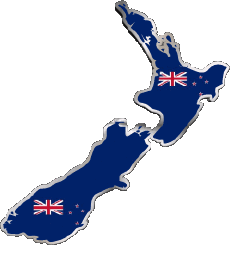 Flags Oceania New Zealand Map 