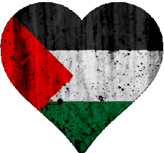 Drapeaux Asie Palestine Coeur 