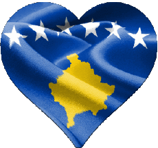 Bandiere Europa Kosovo Cuore 