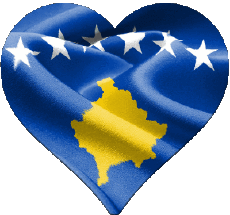 Drapeaux Europe Kosovo Coeur 