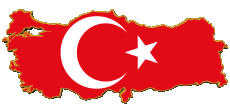 Bandiere Asia Turchia Carta Geografica 