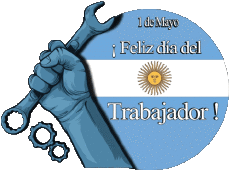 Messagi Spagnolo 1 de Mayo Feliz día del Trabajador - Argentina 