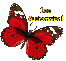 Mensajes Francés Bon Anniversaire Papillons 004 