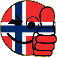 Drapeaux Europe Norvège Smiley - OK 
