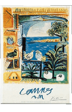Cannes-Umorismo -  Fun ARTE Poster retrò - Luoghi France Cote d Azur 