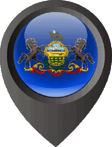 Drapeaux Amériques U.S.A - Etats Pennsylvanie Epingle de Localisation 