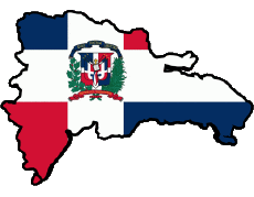 Flags America Dominican Republic Map 