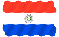 Drapeaux Amériques Paraguay Ondulation 