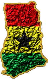 Drapeaux Afrique Ghana Carte 