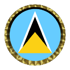 Fahnen Amerika St. Lucia Rund - Ringe 