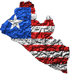 Banderas África Liberia Mapa 