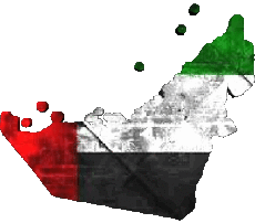 Drapeaux Asie Emirats Arabes Unis Carte 