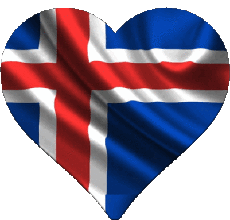 Flags Europe Iceland Heart 