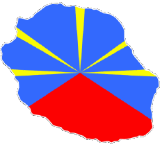 Drapeaux France D.O.M - T.O.M La Réunion carte 
