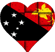 Drapeaux Océanie Papouasie-Nouvelle-Guinée Coeur 