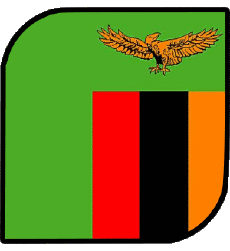 Drapeaux Afrique Zambie Carré 
