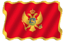 Flags Europe Montenegro Waving 