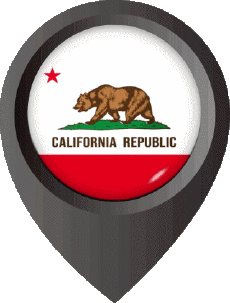 Fahnen Amerika U.S.A - States California Standort-Pin 