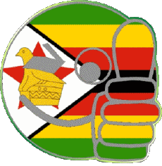 Fahnen Afrika Zimbabwe Smiley - OK 