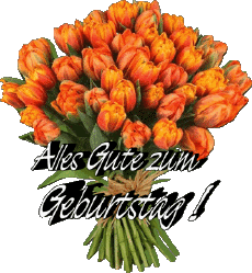Nachrichten Deutsche Alles Gute zum Geburtstag Blumen Transparenter Hintergrund 012 