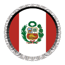 Drapeaux Amériques Pérou Rond - Anneaux 