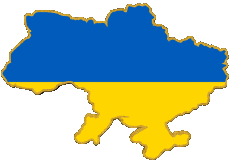 Bandiere Europa Ucraina Carta Geografica 