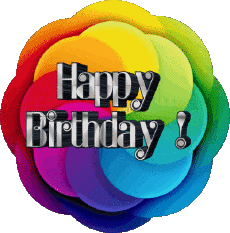 Messagi Inglese Happy Birthday Abstract - Geometric Sfondo trasparente 006 