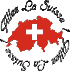 Mensajes Francés Allez La Suisse Carte - Drapeau 
