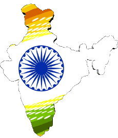 Drapeaux Asie Inde Carte 