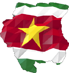 Bandiere America Suriname Carta Geografica 