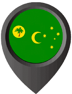 Flags Oceania Australia Cocos (Keeling) Islands Location Pin 