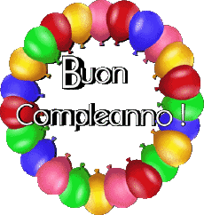 Mensajes Italiano Buon Compleanno Palloncini - Coriandoli 008 