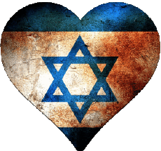 Banderas Asia Israel Corazón 