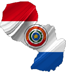 Banderas América Paraguay Mapa 