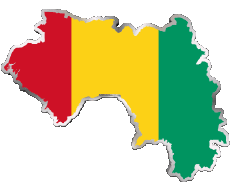 Bandiere Africa Guinea Carta Geografica 